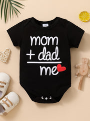 Baby Boys Casual Heart Print Romper For Summer