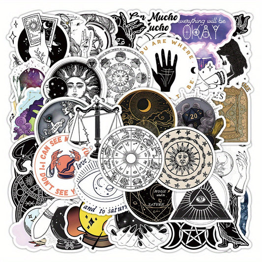 50Pcs Astrology Series Graffiti Stickers for Laptop Suitcase Skateboard DIY Deco