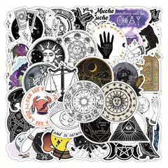 50Pcs Astrology Series Graffiti Stickers for Laptop Suitcase Skateboard DIY Deco