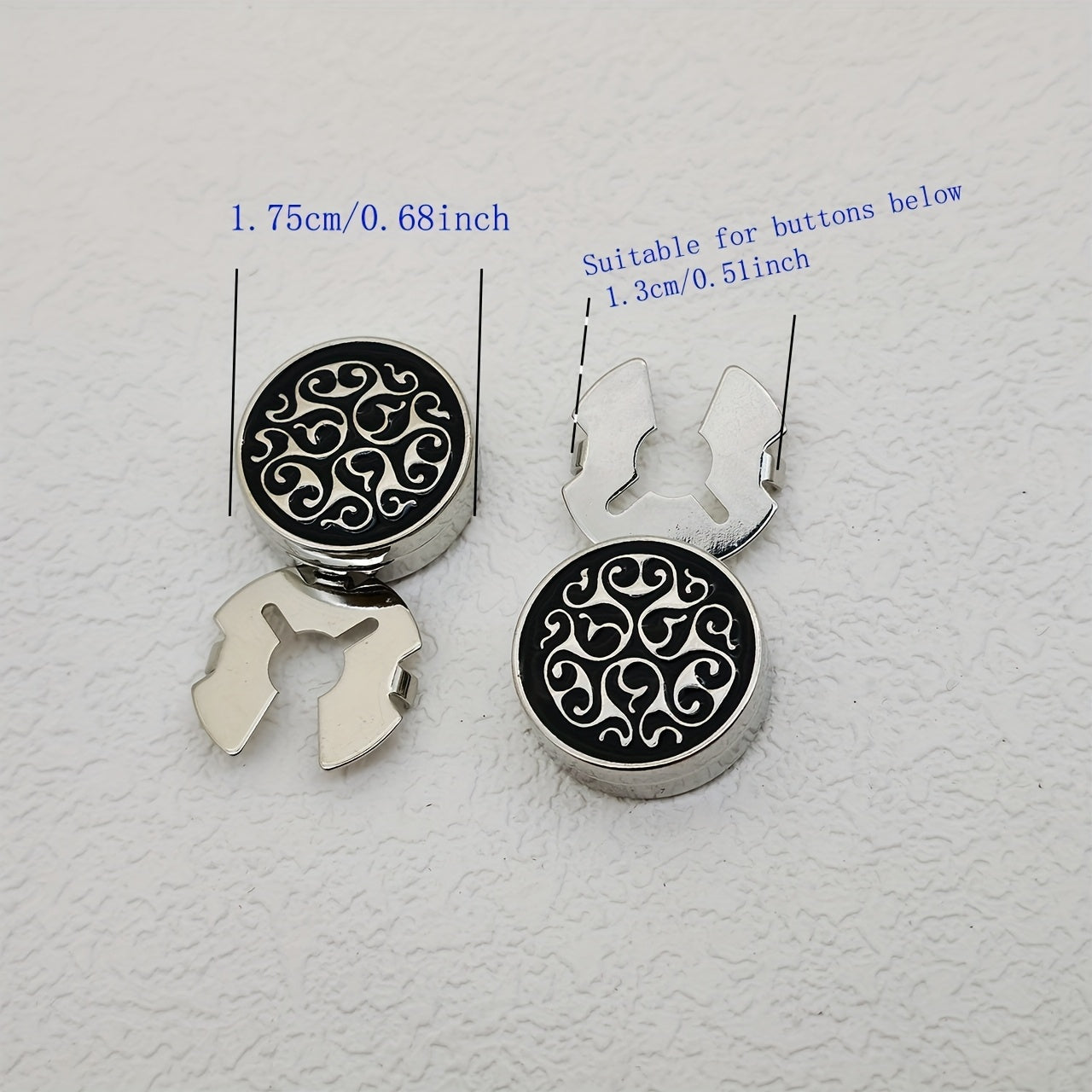 2pcs Minimalist Pattern Button Covers Hidden Buttons Shirt Decorative