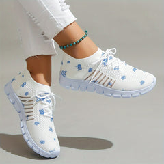 Floral Print Mesh Lightweight Running Shoes Breathable Sneakers