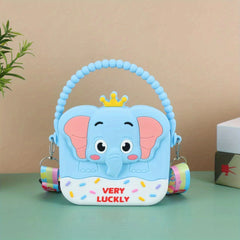Cartoon Elephant Crossbody Bag Silicone Coin Purse Wallet for Kids