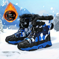 Men's Warm Snow Boots Fleece Lined Cozy Outdoor Hiking Shoes