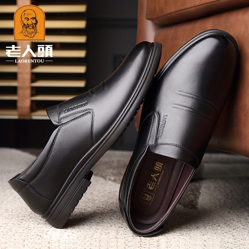 Men's Breathable Leather Dress Shoes Slip On Formal Shoes