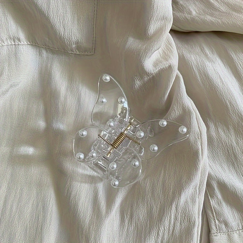 Faux Pearl Butterfly Hair Clip Small Hairpin