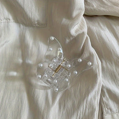 Faux Pearl Butterfly Hair Clip Small Hairpin