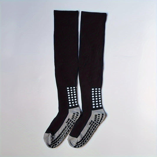 Men's Thick Padded Non-Slip Football Crew Socks with Gripper