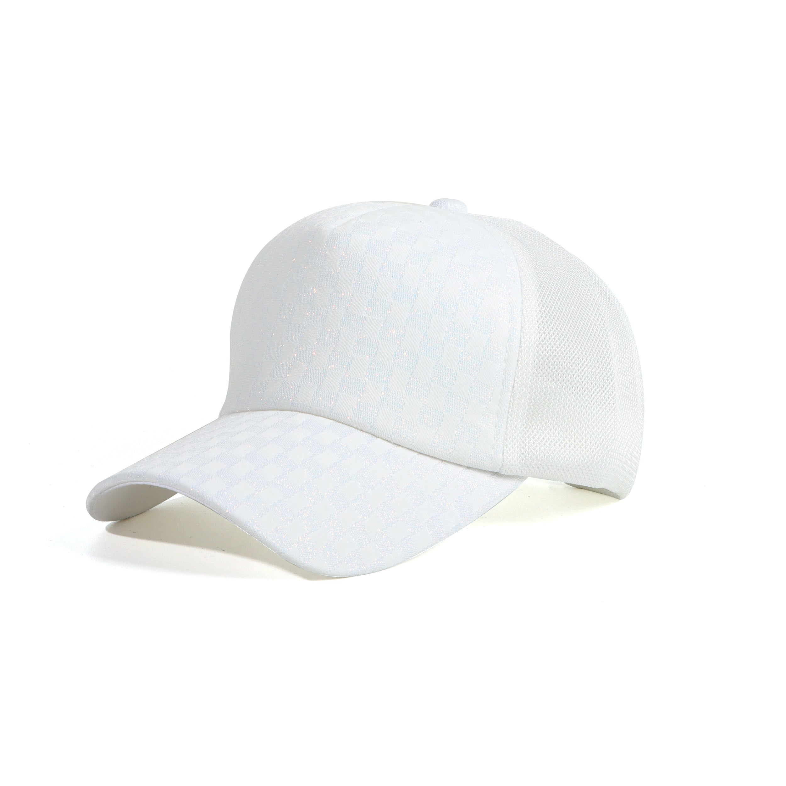 Solid Mesh Baseball Cap Embossed Trucker Hat Sunscreen Adjustable