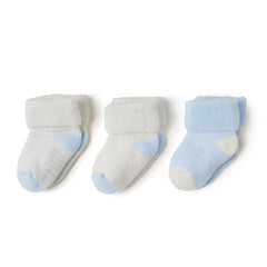 3 Pairs Newborn Baby Striped Plush Crew Socks for Boys/Girls