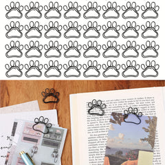 30PCS Small Dog & Cat Paw Shaped Paper Clips Mini Animal Bookmark