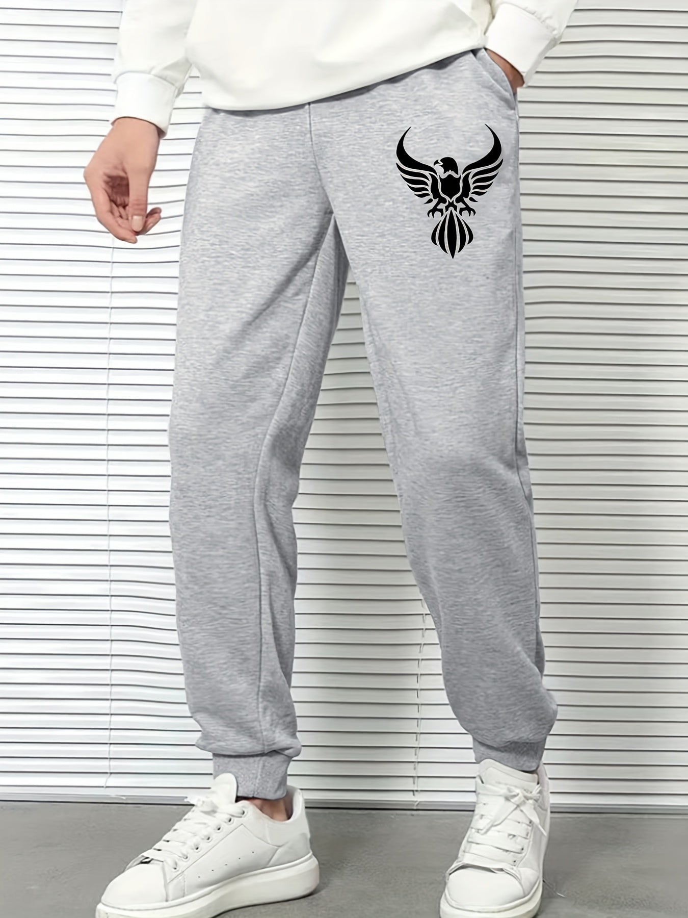 Men's Graffiti Eagle Printed Active Sweatpants