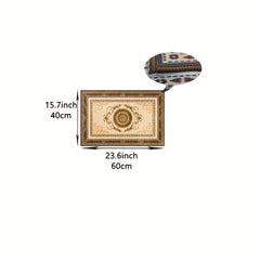 Golden Print Kitchen Rugs Non Slip Stain Resistant Waterproof