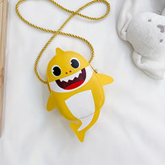Kids Cartoon Shark Crossbody Bag PU Leather Coin Purse for Girls