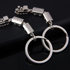 2pcs Metal Movable Joint Key Ring Alloy Keychain Gift