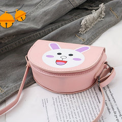 Kids Rabbit Messenger Bag PU Shoulder Satchel Coin Purse Girls Cartoon Crossbody