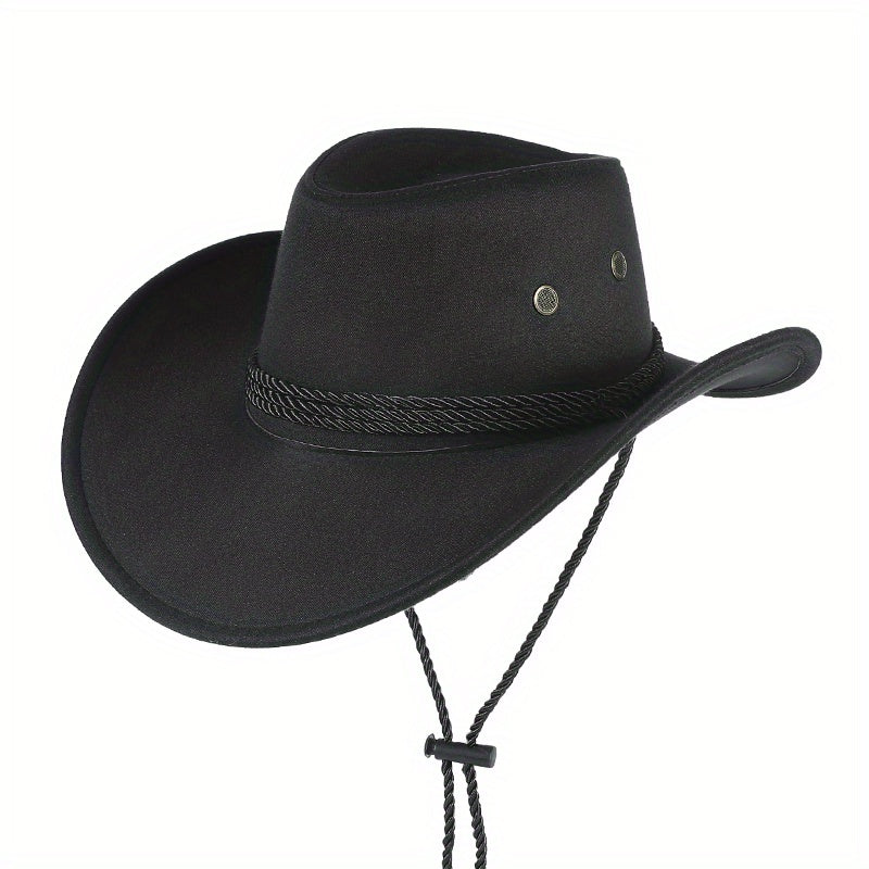 Western Vintage Cowboy Cowgirl Hats Classic Solid Jazz Fedora Cap
