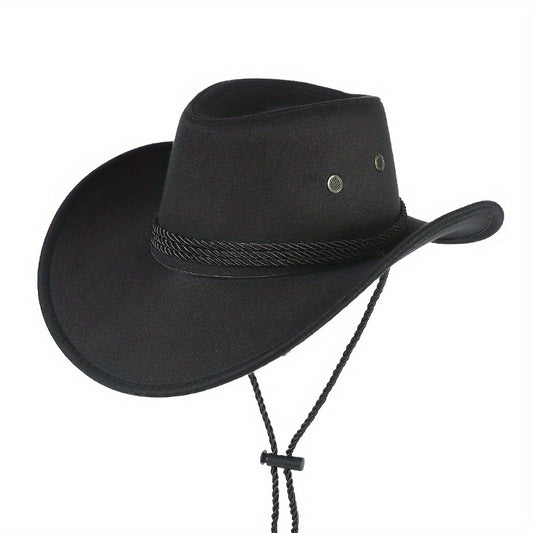 Western Vintage Cowboy Cowgirl Hats Classic Solid Jazz Fedora Cap