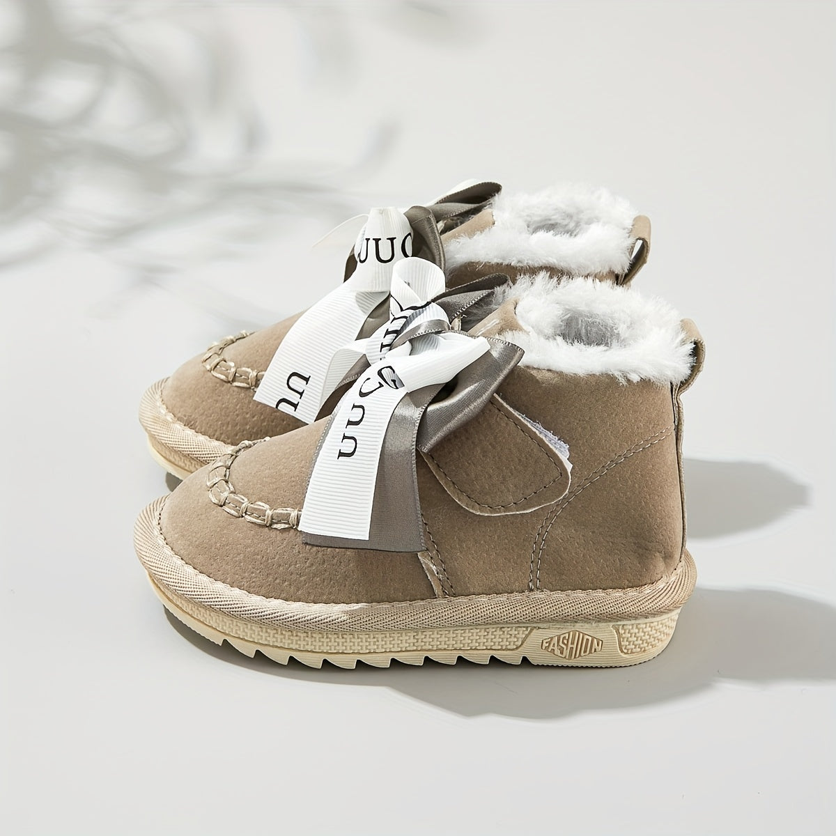 Girls' Bowknot Snow Boots Soft Warm Fleece Outdoor Walking Hiking