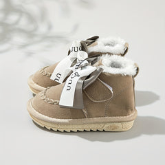 Girls' Bowknot Snow Boots Soft Warm Fleece Outdoor Walking Hiking