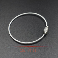 5pcs Stainless Steel Wire Keychains for Outdoor Hiking