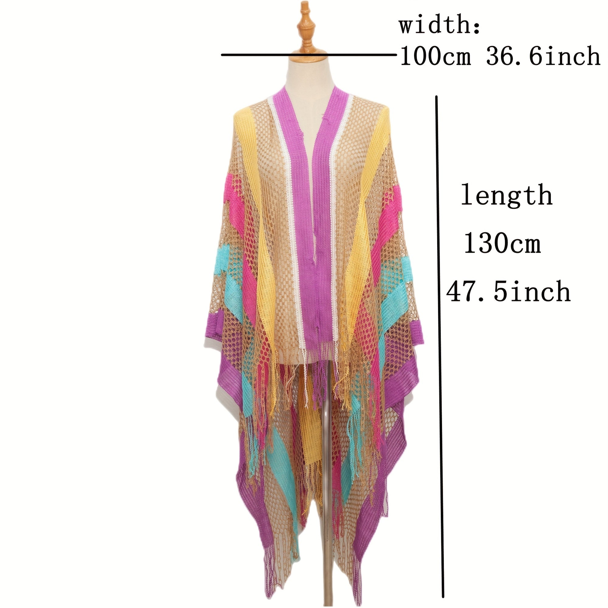Rainbow Striped Bikini Cover Up Sunscreen Cardigan LGBT Pride Wrap Shawls