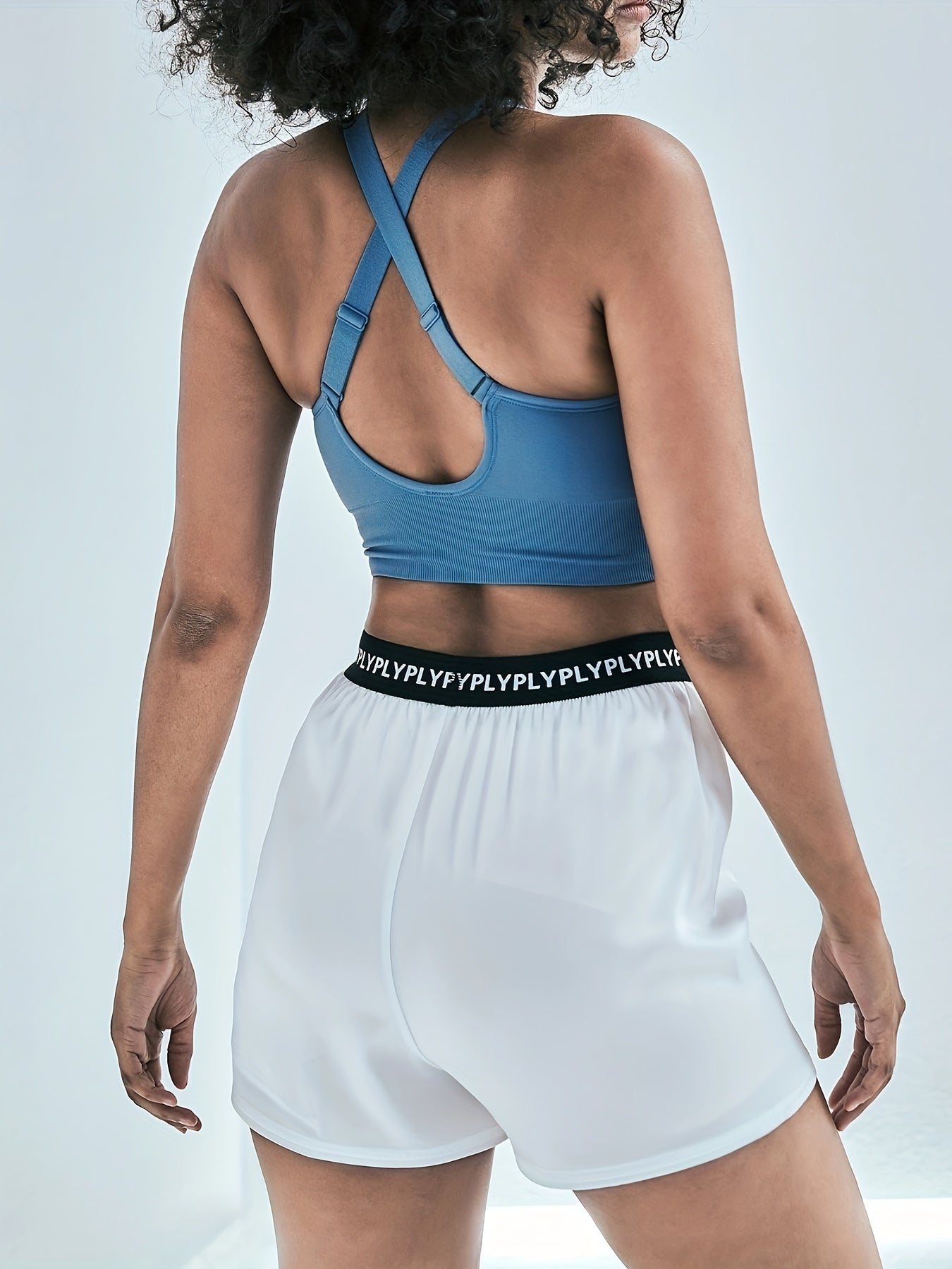 Letter Pattern Waist Fitness Causal Shorts for Women