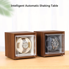 Single Wooden Watch Winder Box Quiet Motor USB