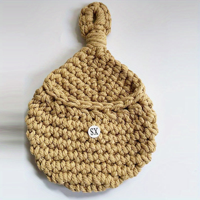 Bohemian Style Woven Teardrop Wall Basket