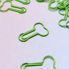 10pcs Green Paper Clips Bookmarks School Office Supplies