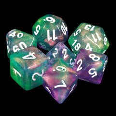 7-Piece Glitter Dice Set for RPG & Tabletop Games