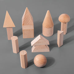 3D Geometry Building Blocks Shape Wooden Toy