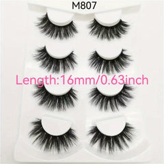 3D False Eyelashes Natural Look Four Pairs Pack