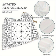 Customizable Men's Square Scarf with Your Photo Logo - Soft Polyester