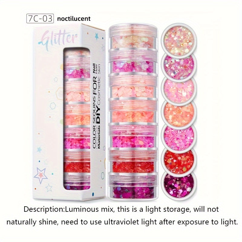 7 Layer Glitter Nail Makeup Crafts DIY Body Makeup Material