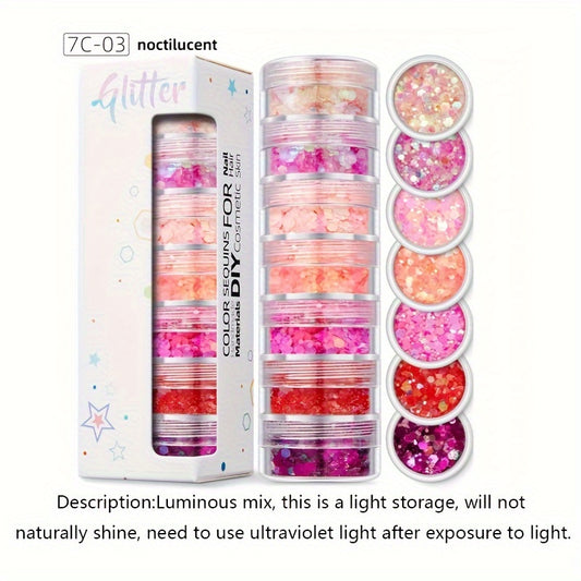 7 Layer Glitter Nail Makeup Crafts DIY Body Makeup Material