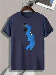 Male Dancer Pattern Print Men's Comfy Sports T-shirt