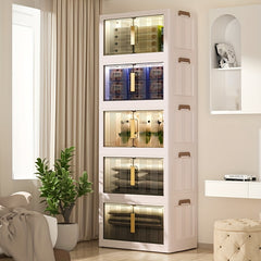 1pc Foldable Storage Box Cabinet Plastic Snack Shelf