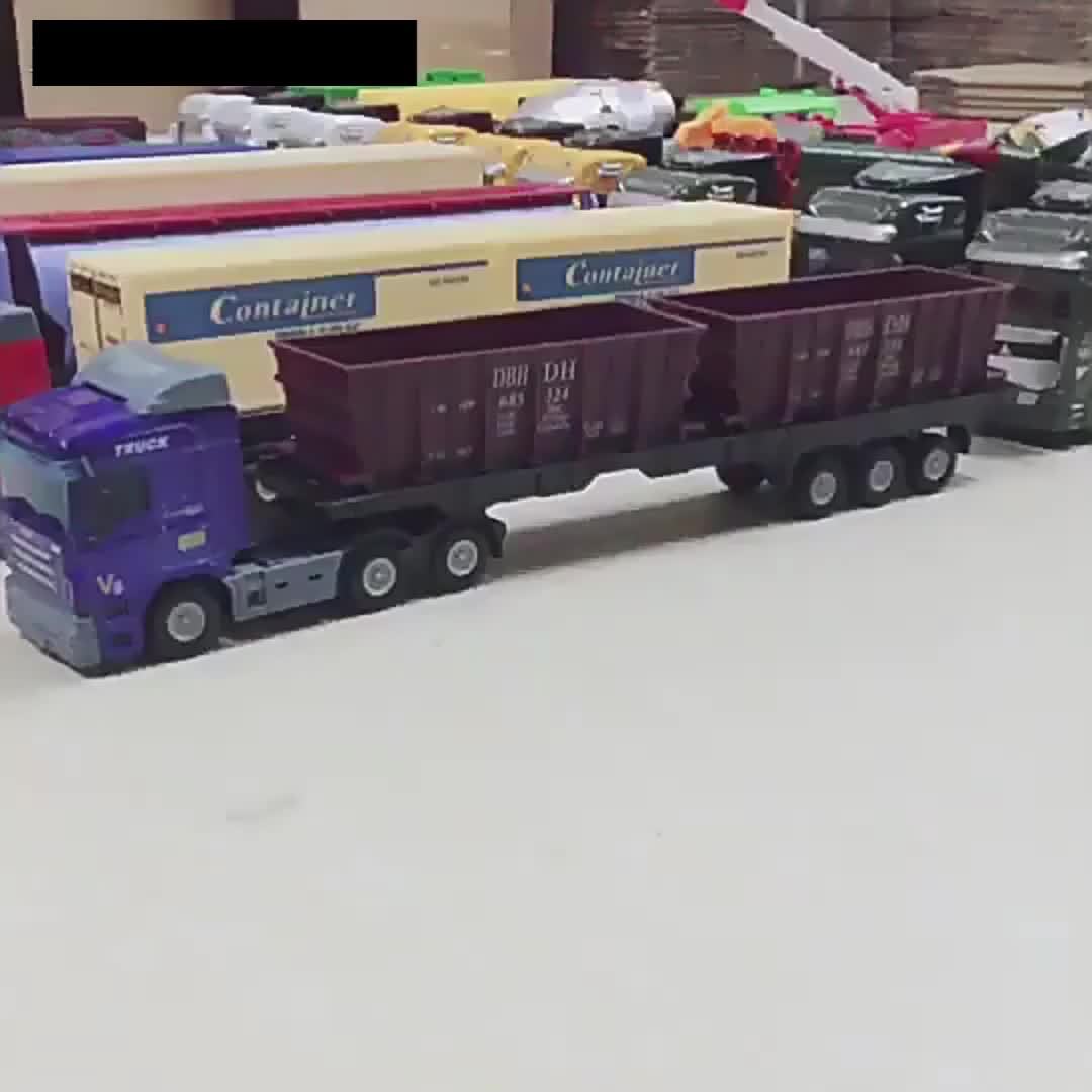 Alloy Container Truck QX1805 Sound and Light Vehicle Model