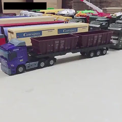 Alloy Container Truck QX1805 Sound and Light Vehicle Model