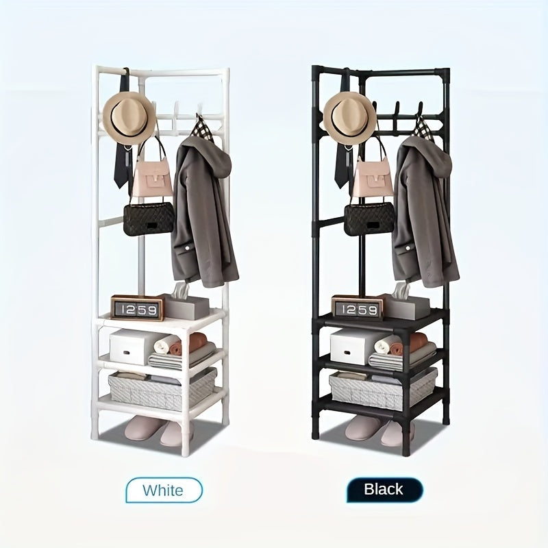 Durable Triangle Coat & Shoe Rack, 14 Hooks, 2/3 Layers Storage Space