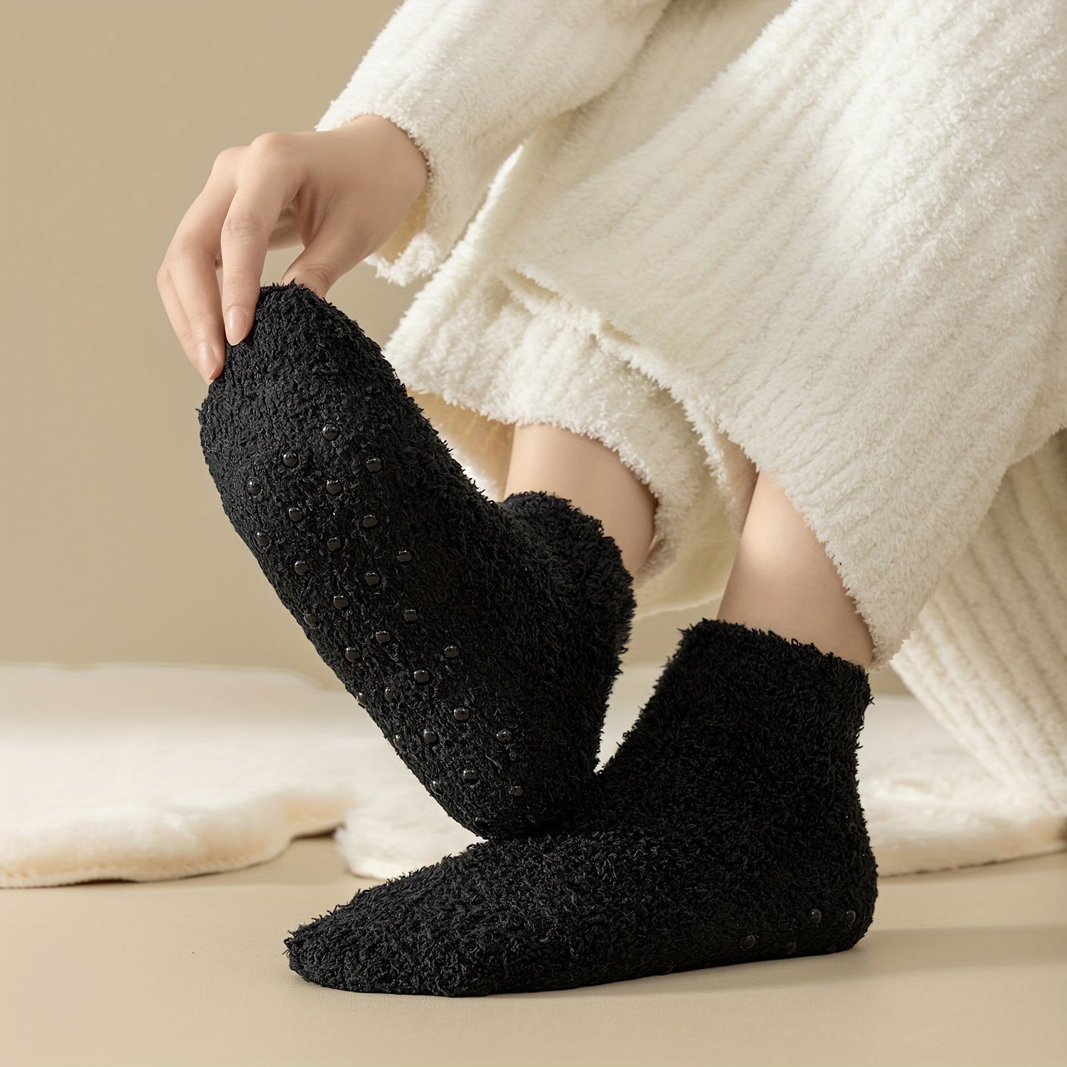4 Pairs Cozy Fuzzy Socks for Women