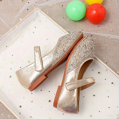 Sequin Dress Shoes For Girls Lightweight Non Slip Soft Flat Sole Shoes