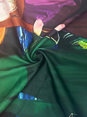 Painting Print Open Front Cardigan