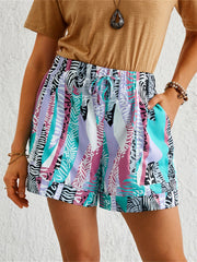 Graphic Print Drawstring Shorts with Pockets Women's Casual Summer Clothing