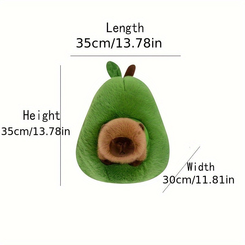 Capybara Plush Toy Soft Green & Yellow Stuffed Animal