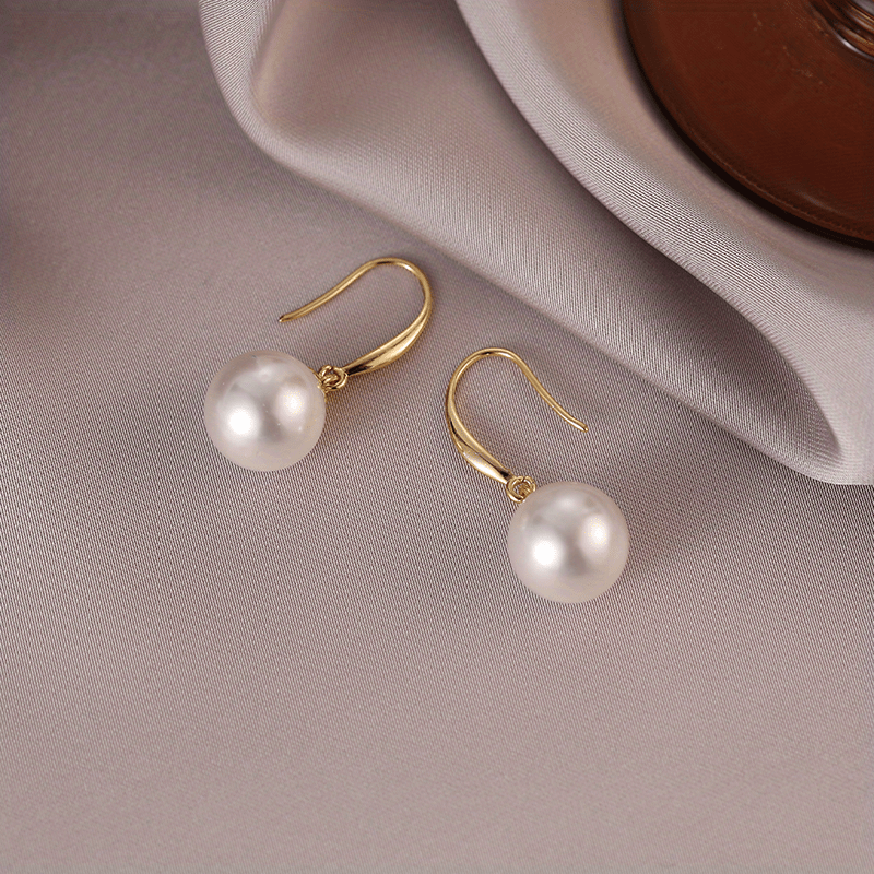 Faux Pearl Drop Earrings for Girls