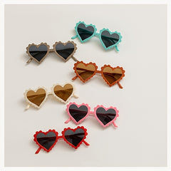 Kids Heart Shaped Sunglasses - Vintage Style