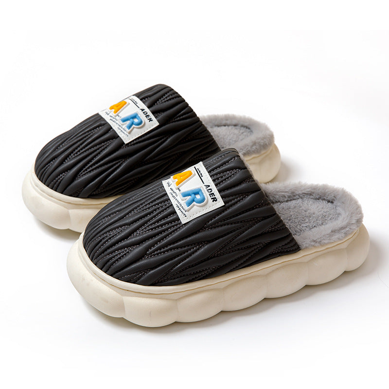 Men's Warm Fleece Cozy Non slip Platform Slippers