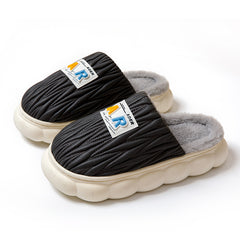 Men's Warm Fleece Cozy Non slip Platform Slippers