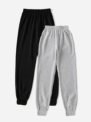 Casual Elastic Waist Jogger Pants Women's Clothing